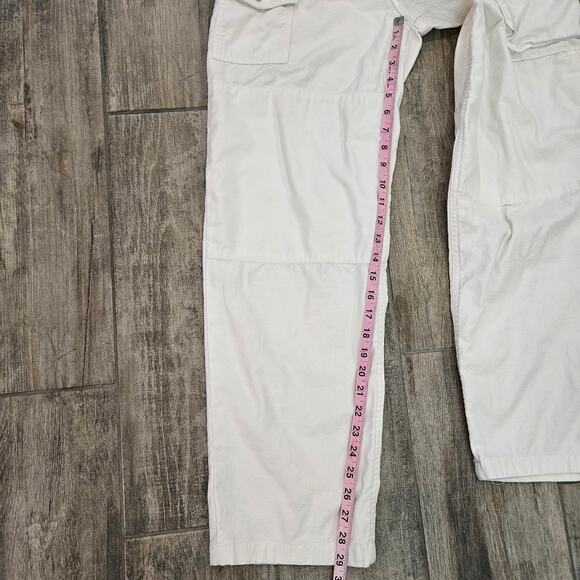 Rag & Bone Cargo Pants Women 27 Optic White Utility Straight Baggy Summer Resort - Picture 4 of 13